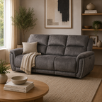 Majestic Grey Lay-Z-Boy Style Fabric Power Recliner 3 seater