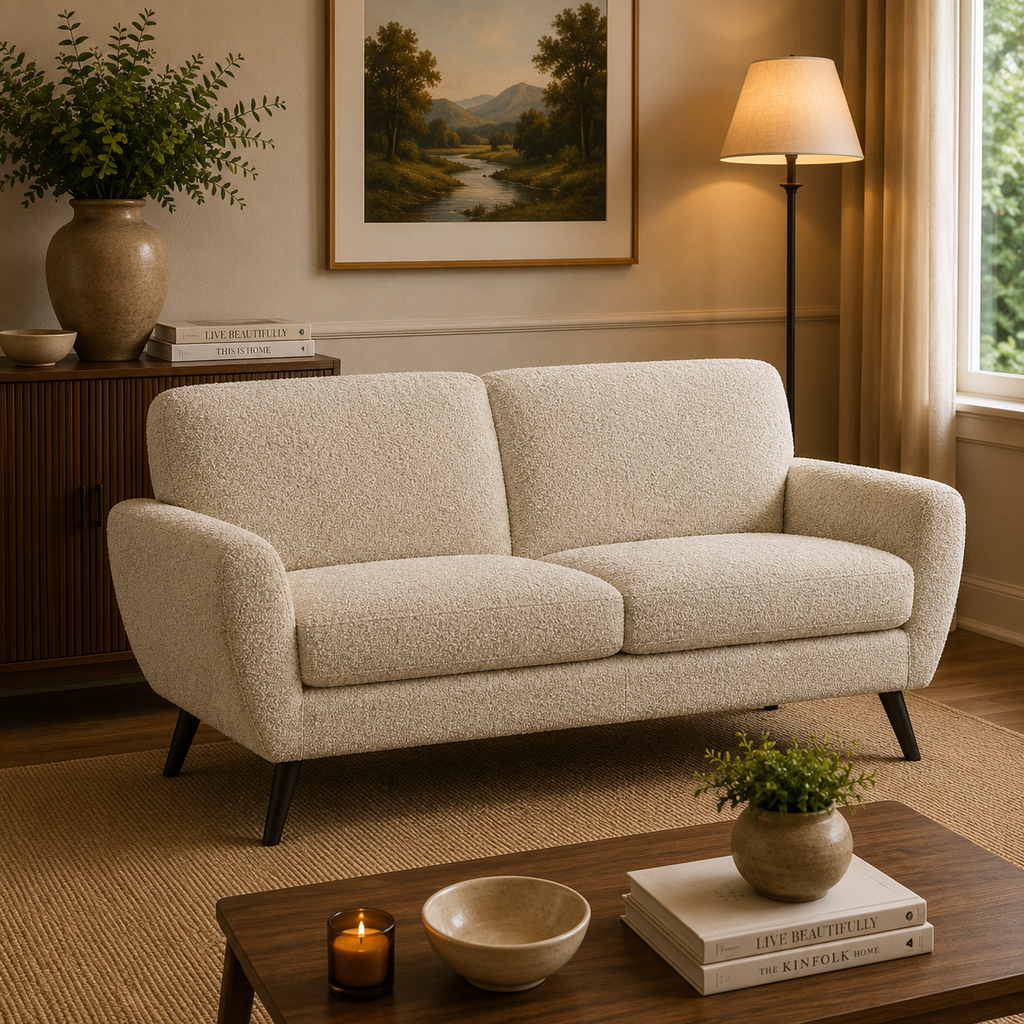 Model 45 - 3 Seater Sofa Boucle Linen