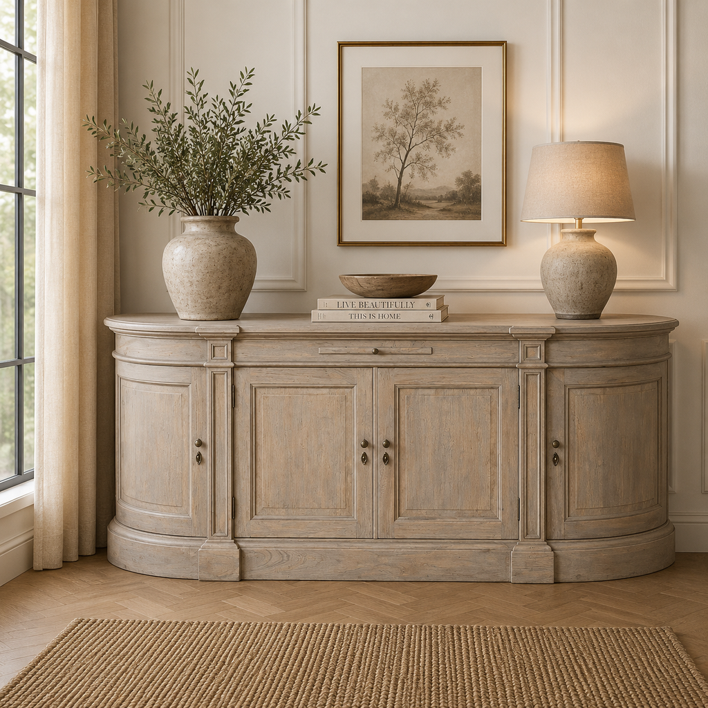 Rustic Wooden Large Buffet Sideboard