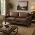 Model 46 - 3 Seater Sofa Faux Leather Brown