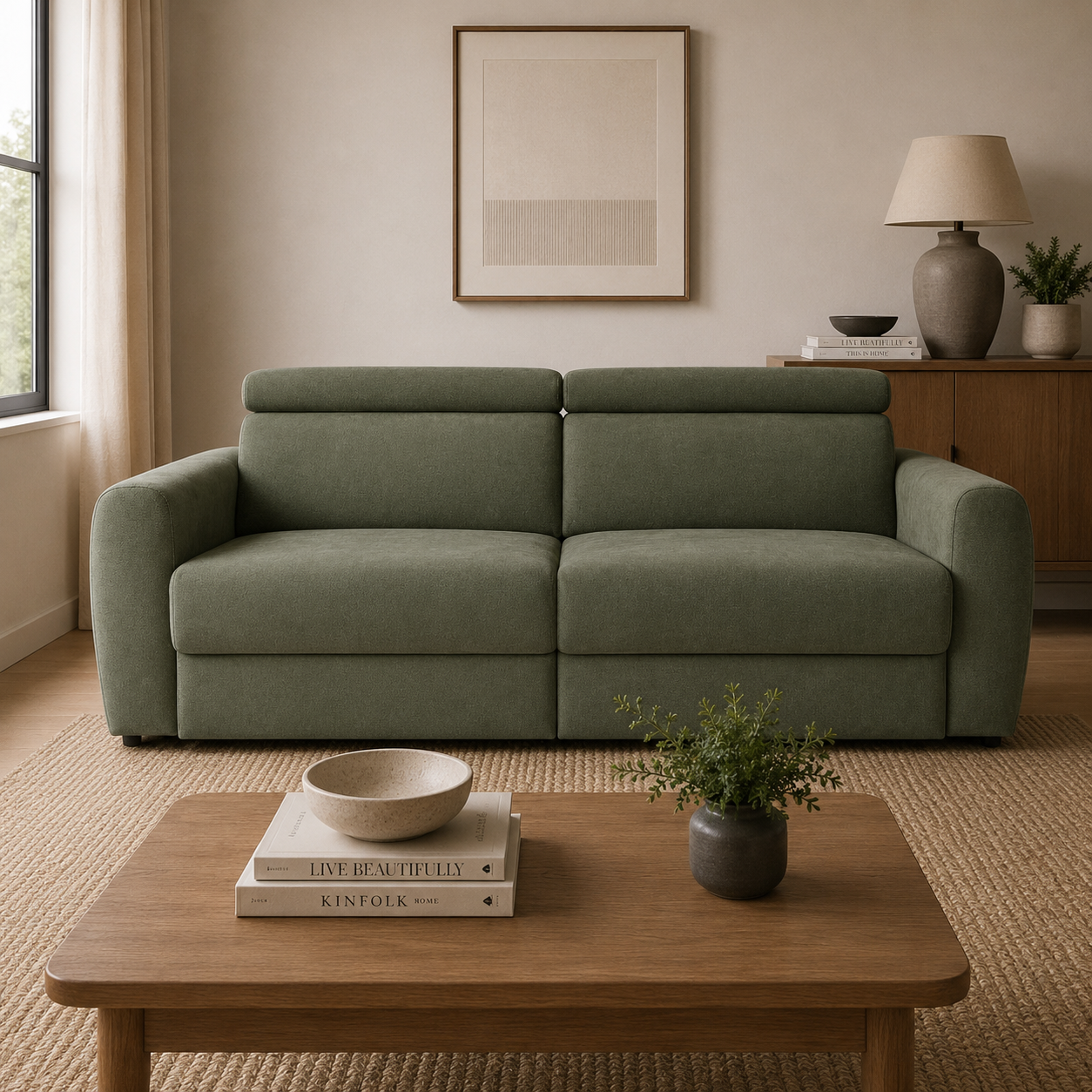 Dakota Electric Sofabed Green 3 Seater