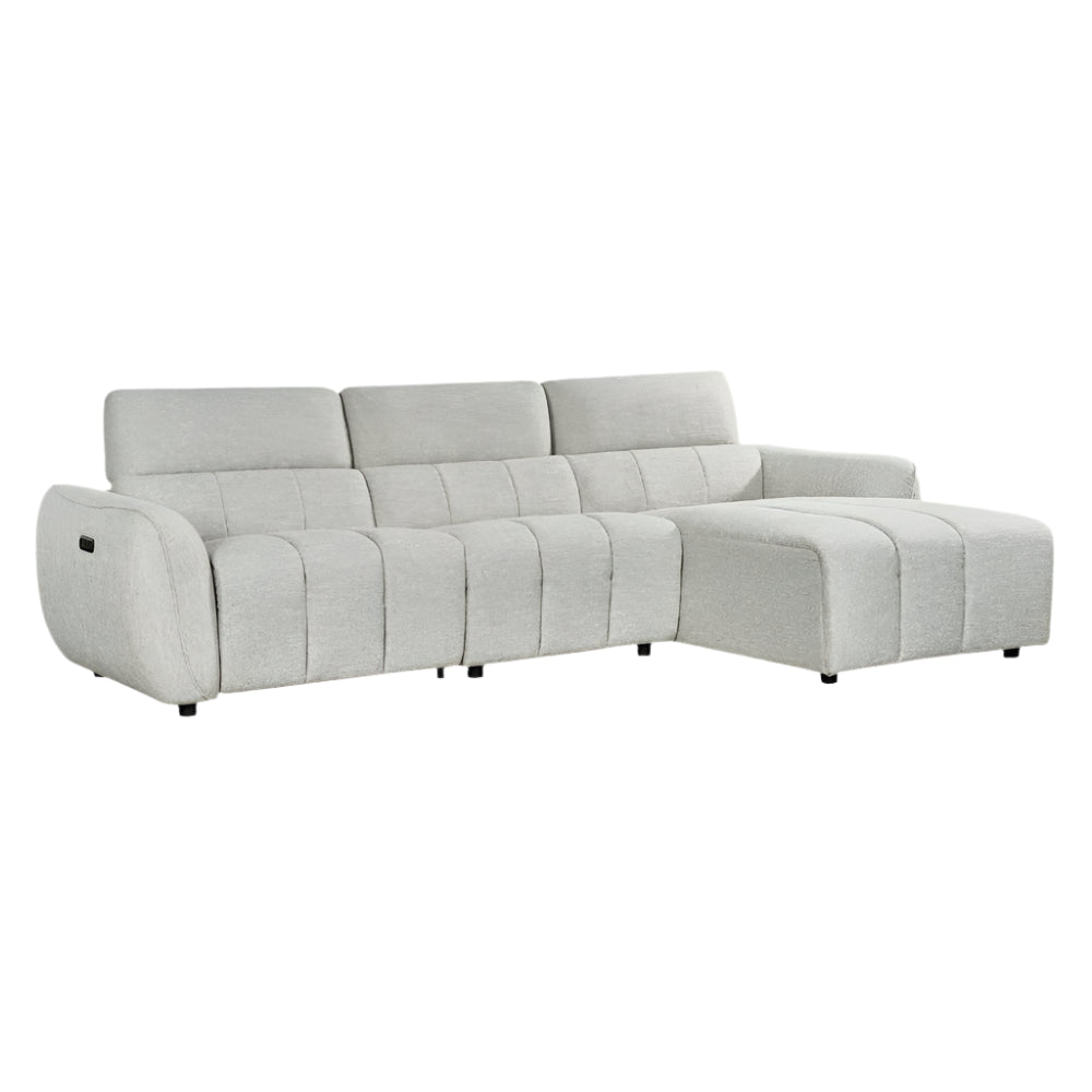 Turin Electric Recliner Sofa Silver Right Hand Corner