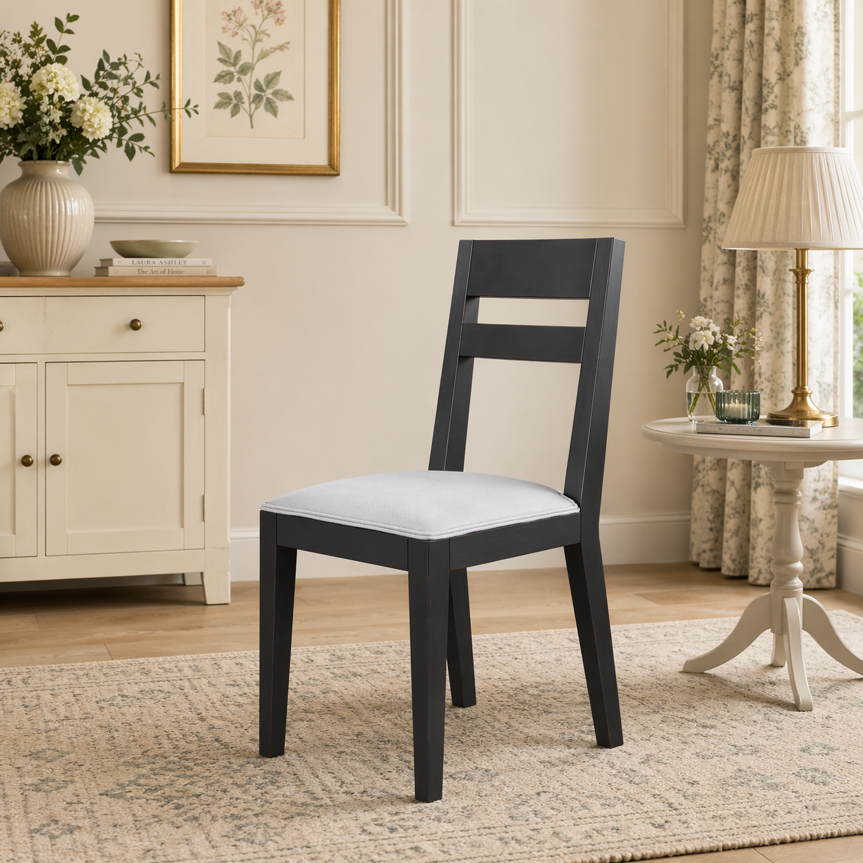Barwick Charcoal & Soft Natural Pair Of Dining Chairs