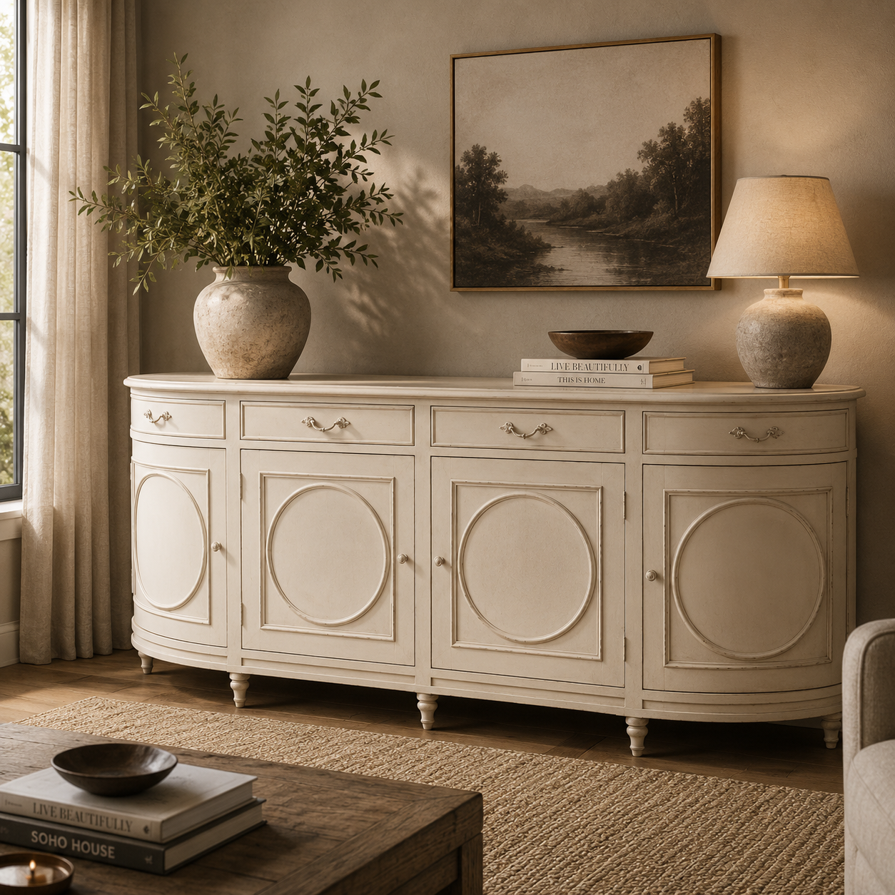 Aged Ivory Sideboard