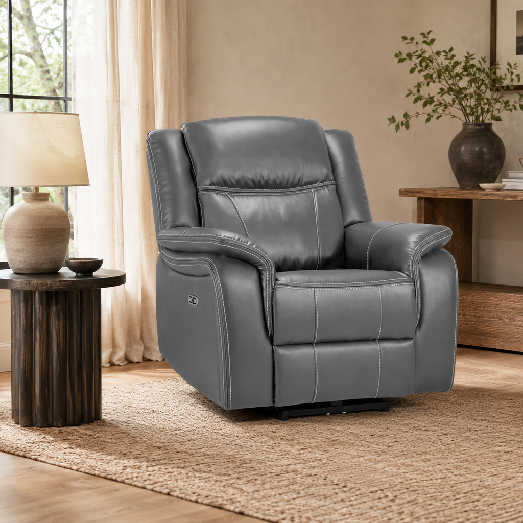 Galaxy Tech Power Reclining Armchair Grey