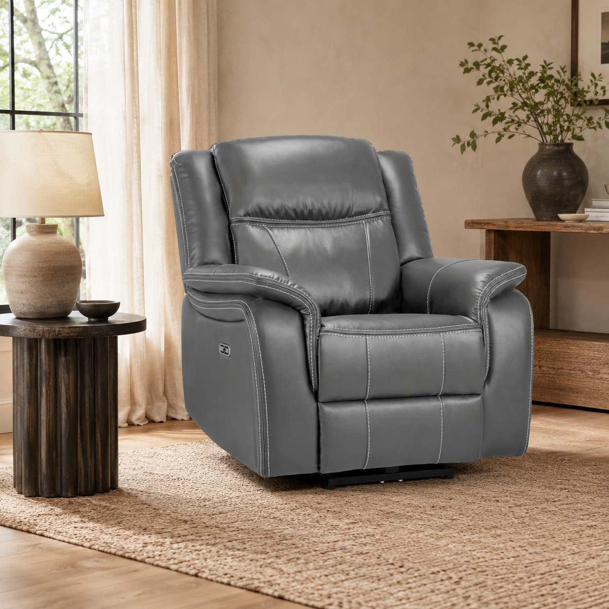 Galaxy Tech Power Reclining Armchair Grey