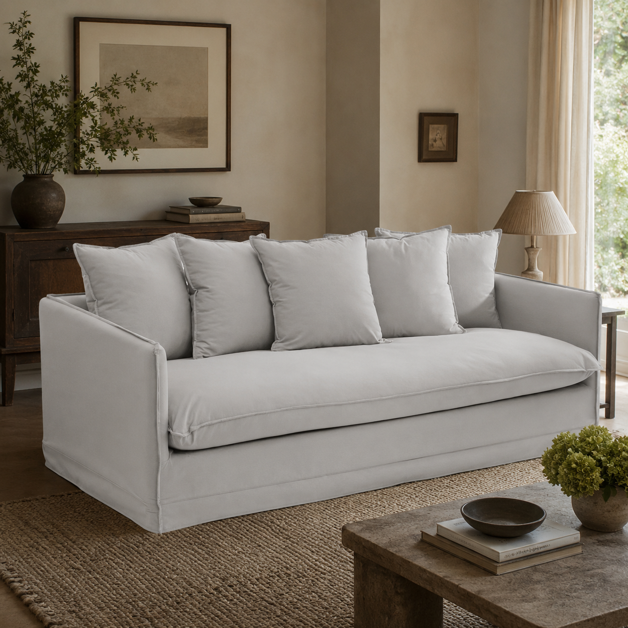 Antibes 3 Seater Grey Sofa