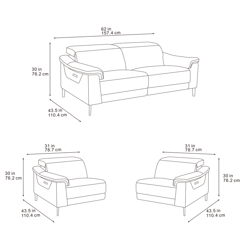 Orbit Ivory Lay-Z-Boy Style Fabric Power Recliner 2 Seater Sofa | Paolo | Callie | Penny | Daytona | Revel | Sonder | DFS