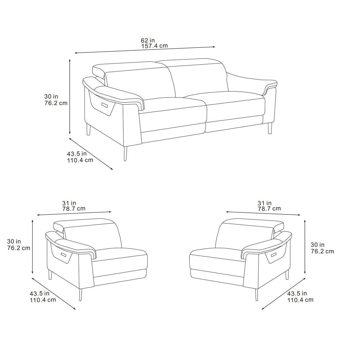 Orbit Ivory Lay-Z-Boy Style Fabric Power Recliner 2 Seater Sofa | Paolo | Callie | Penny | Daytona | Revel | Sonder | DFS