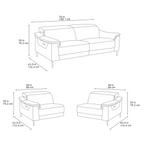 Orbit Ivory Lay-Z-Boy Style Fabric Power Recliner 3 Seater Sofa | Paolo | Callie | Penny | Daytona | Revel | Sonder | DFS