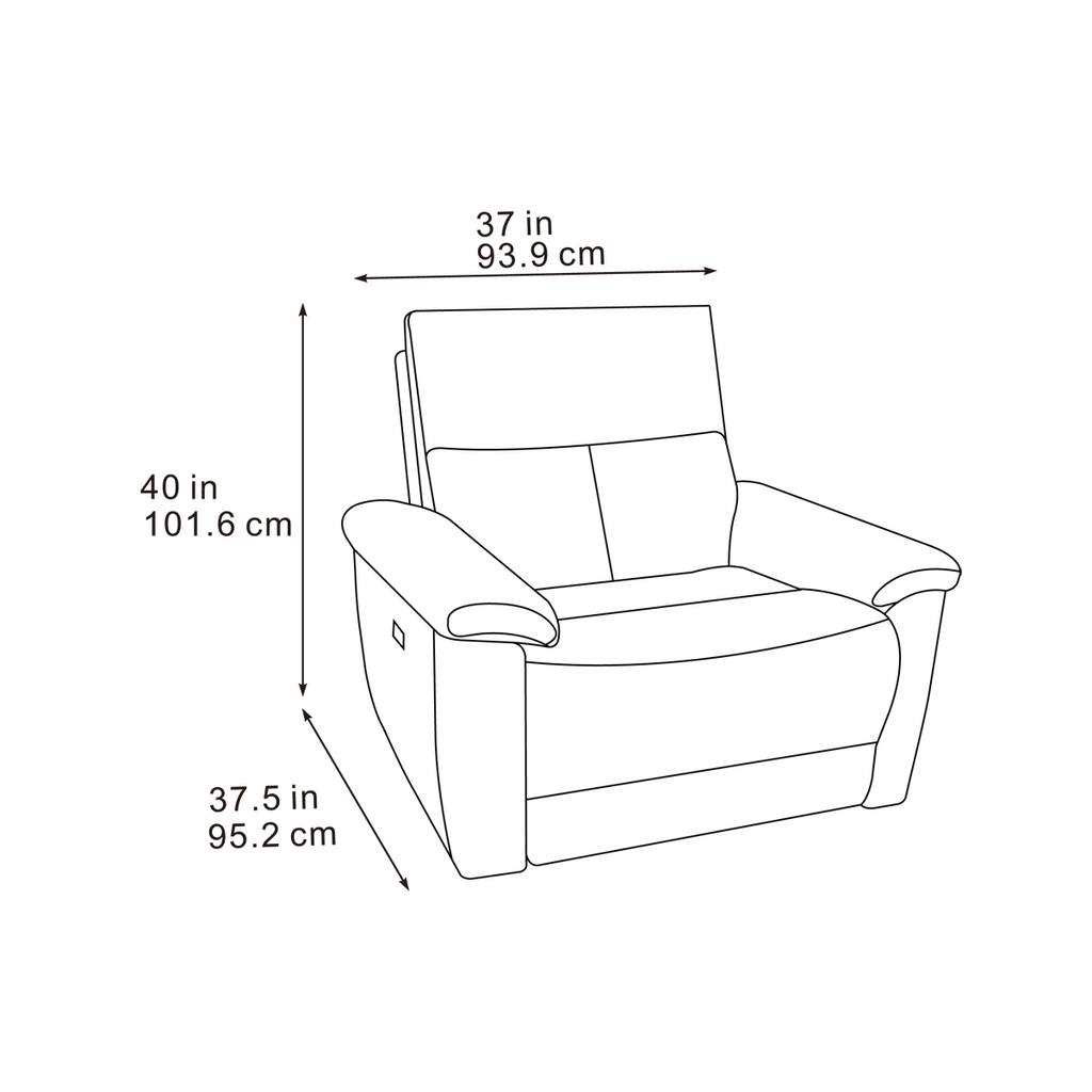 Klint Grez Lay-Z-Boy Style Fabric Power Recliner Armchair