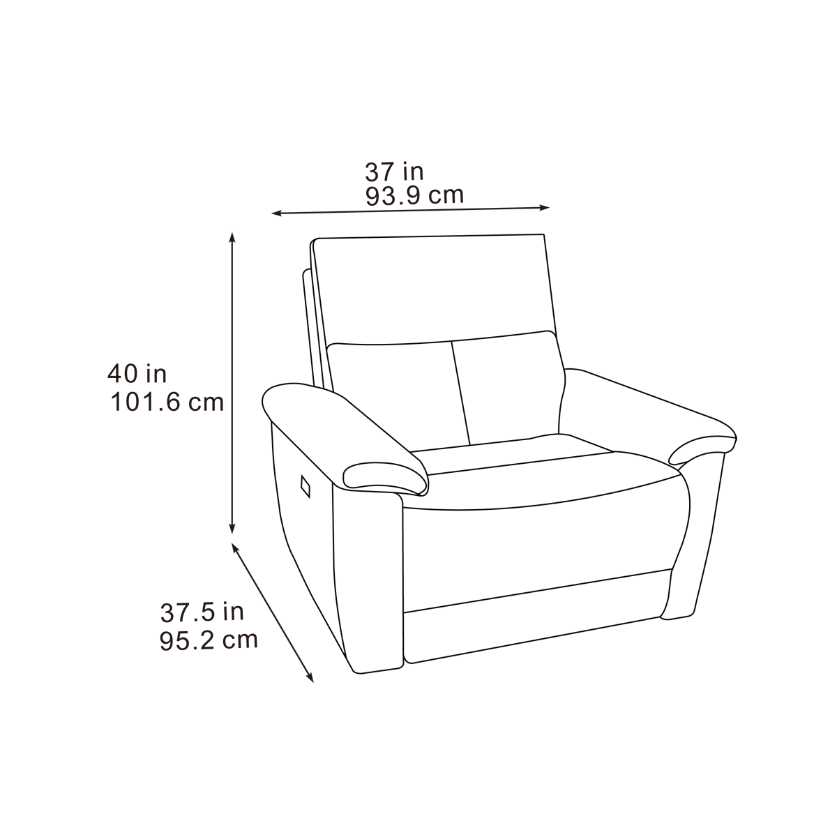 Klint Grez Lay-Z-Boy Style Fabric Power Recliner Armchair