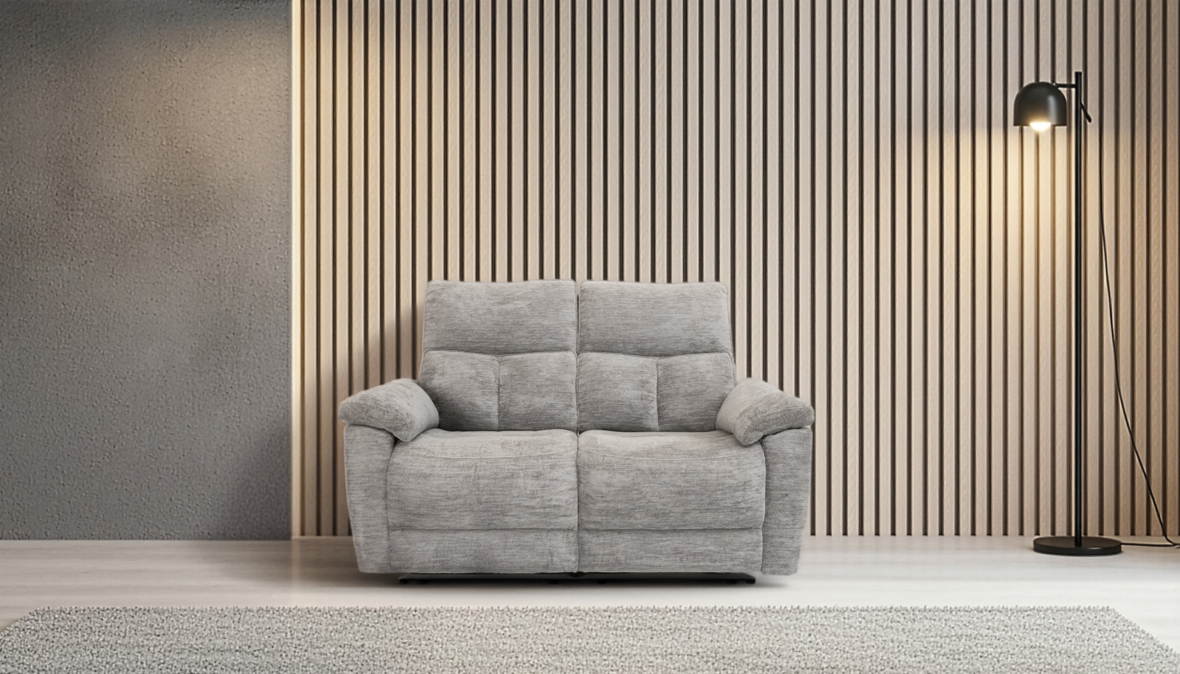 Klint Grez Lay-Z-Boy Style Fabric Power Recliner 2 Seater Sofa