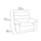 Toledo Steel Grey  Lay-Z-Boy Style Fabric Power Recliner Armchair