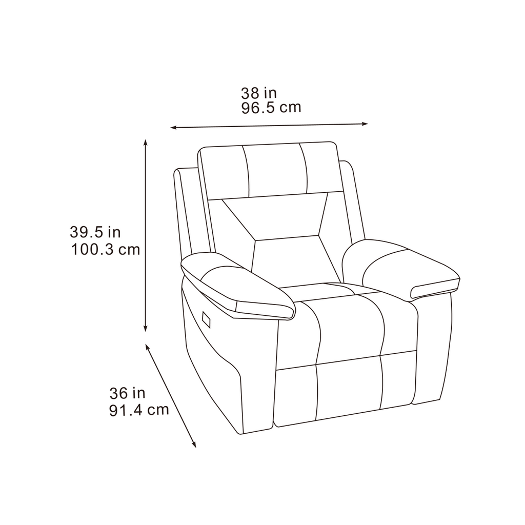 Lucca Inc Lay-Z-Boy Style Fabric Power Recliner Armchair