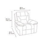 Lucca Inc Lay-Z-Boy Style Fabric Power Recliner Armchair
