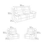 Lucca Inc Lay-Z-Boy Style Fabric Power Recliner 2 Seater Sofa