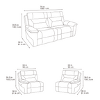 Lucca Inc Lay-Z-Boy Style Fabric Power Recliner 3 Seater Sofa