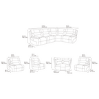 Lucca Inc Lay-Z-Boy Style Fabric Power Recliner Corner Sofa