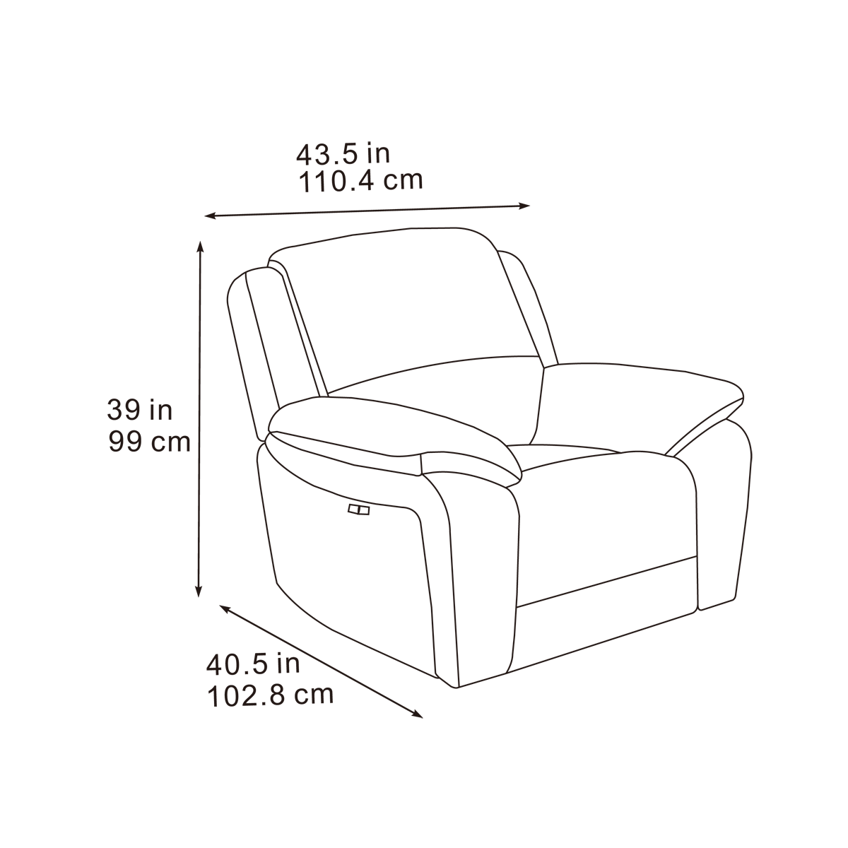 Bellagio Grey Lay-Z-Boy Style Fabric Power Recliner Arm Chair | Banks | Tampa | Santori | DFS