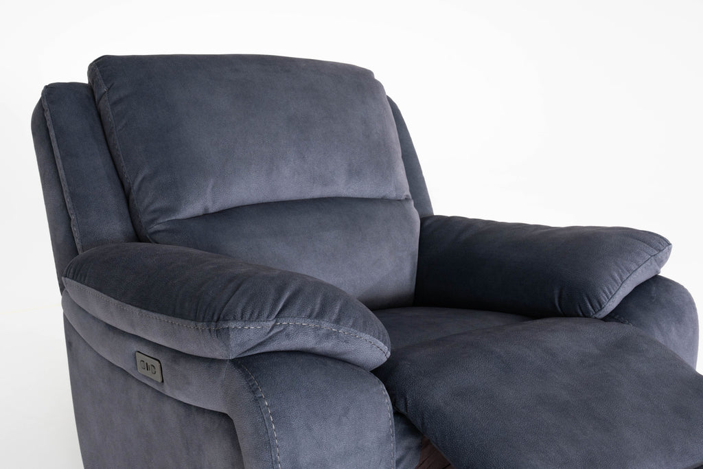 Bellagio Grey Lay-Z-Boy Style Fabric Power Recliner Arm Chair | Banks | Tampa | Santori | DFS
