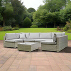 Hampton U Shaped Rattan Lounge Set With Coffee Table