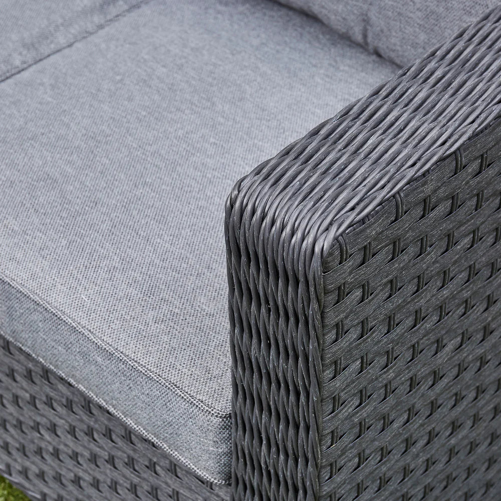 Fiji Grey Rattan Corner Sofa With Ice Bucket Coffee Table