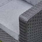 Fiji Grey Rattan Corner Sofa With Ice Bucket Coffee Table