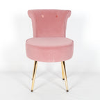 Pink Stool Bedroom Chair with Gold Legs