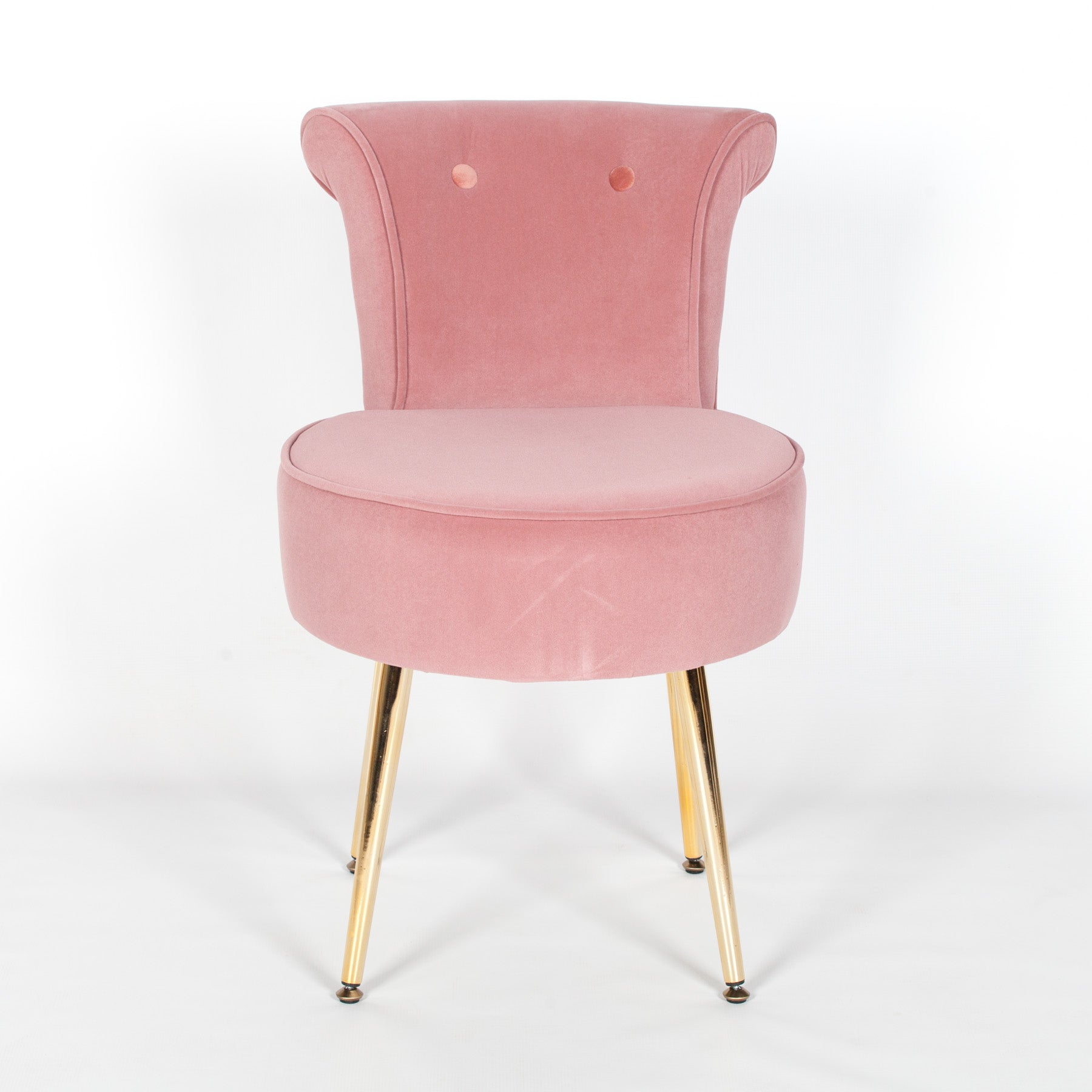Pink Stool Bedroom Chair with Gold Legs