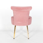 Pink Stool Bedroom Chair with Gold Legs