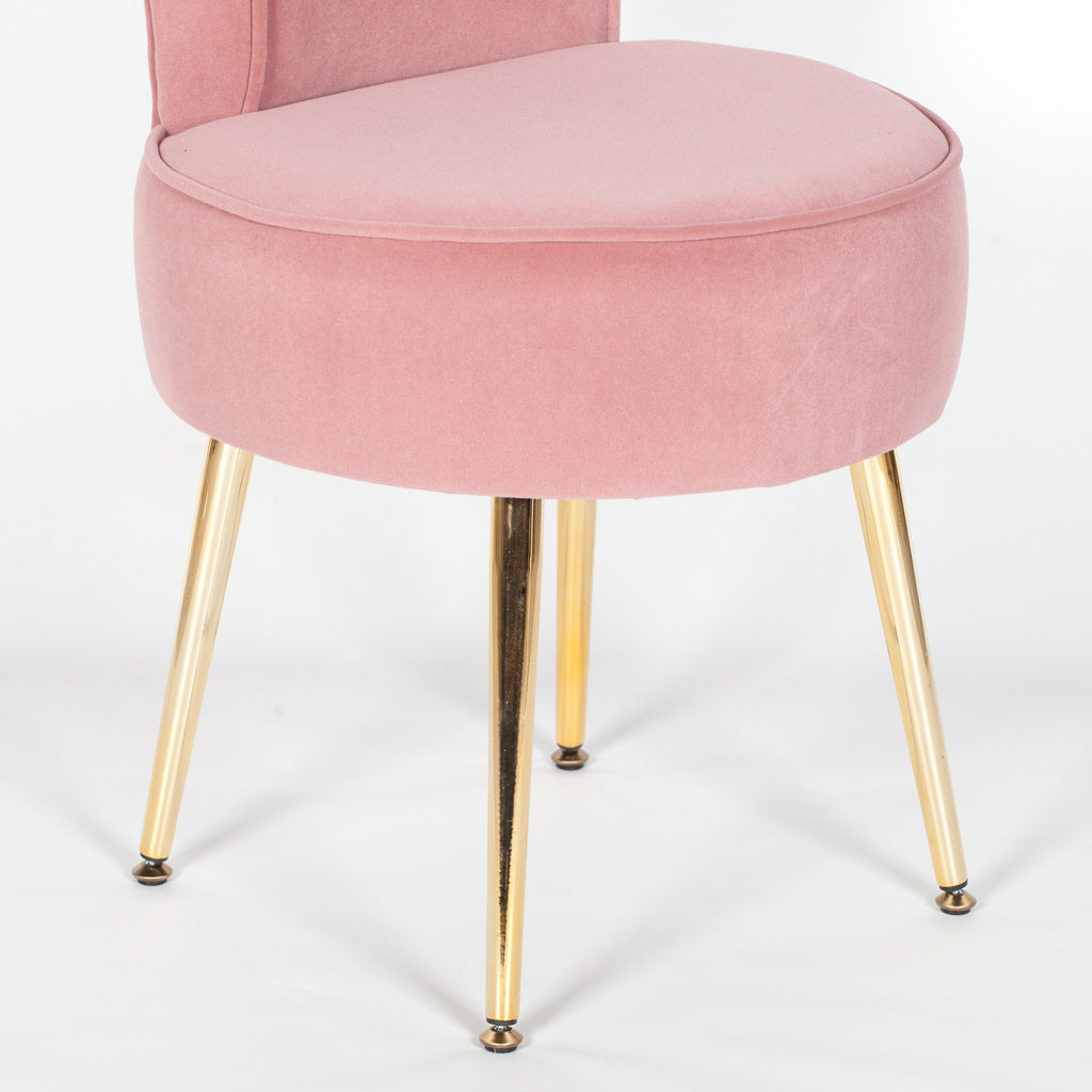 Pink Stool Bedroom Chair with Gold Legs