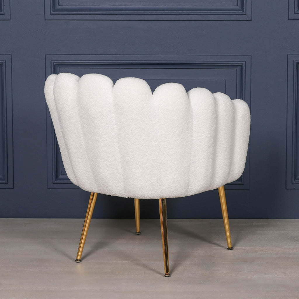 Boucle White Oyster Chair