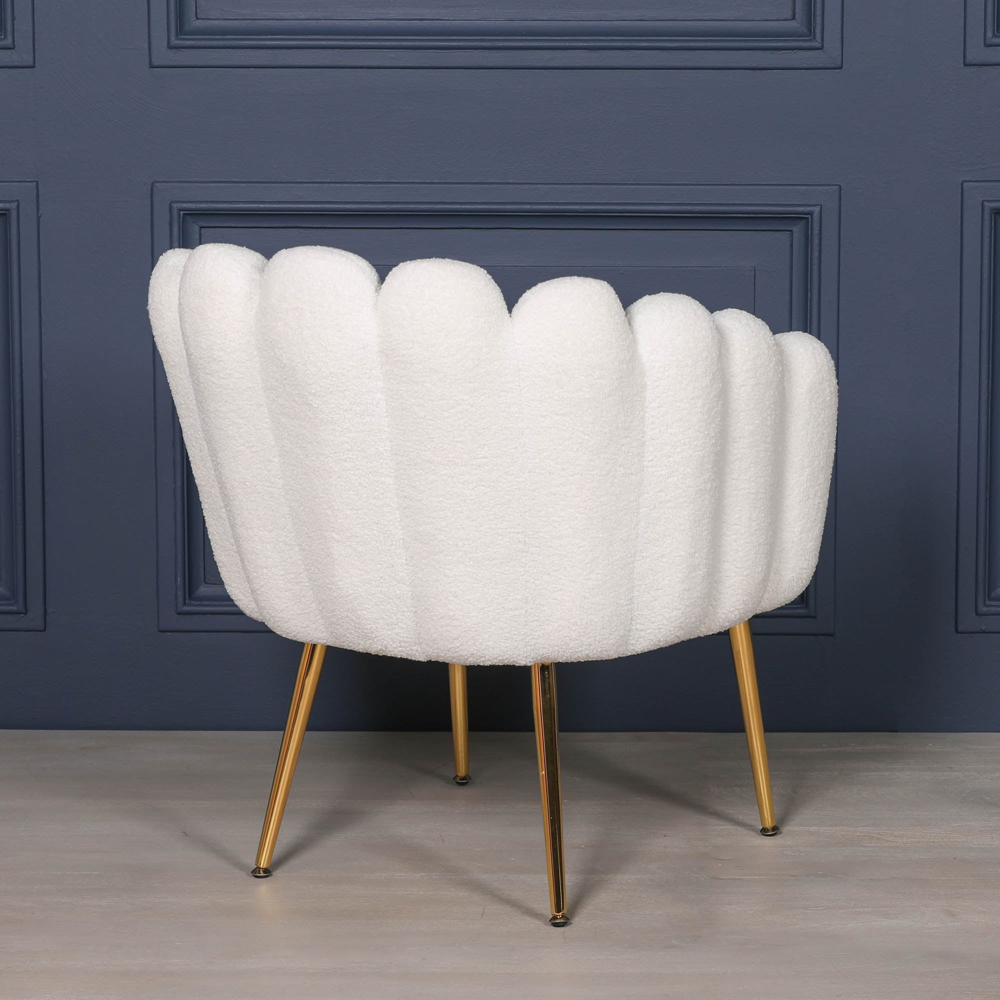Boucle White Oyster Chair