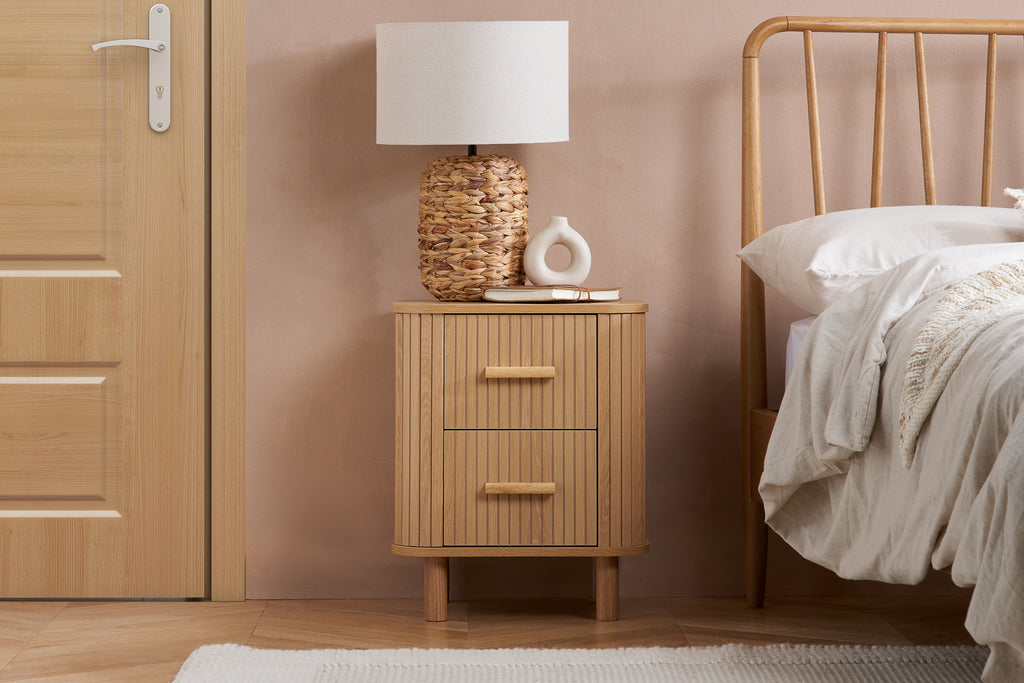 Axel 2 Drawer Fluted Bedside