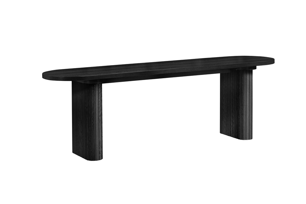 Axel Oval Fluted Dining Table With 2 Chairs And Bench