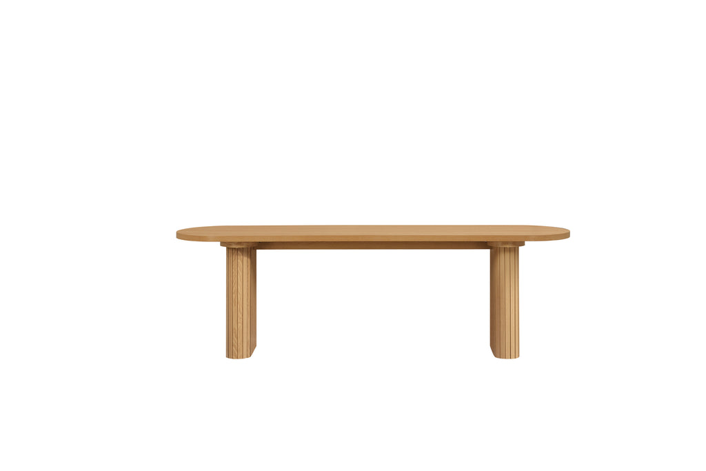 Axel Oval Fluted Dining Table With 2 Benches