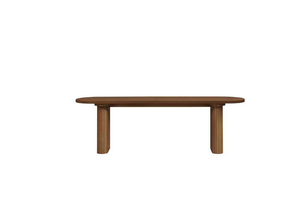 Axel Oval Fluted Dining Table With 2 Benches