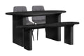 Axel Oval Fluted Dining Table With 2 Chairs And Bench