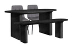 Axel Oval Fluted Dining Table With 2 Chairs And Bench