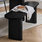 Axel Oval Fluted Dining Table With 2 Chairs And Bench