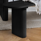 Axel Oval Fluted Dining Table With 2 Chairs And Bench