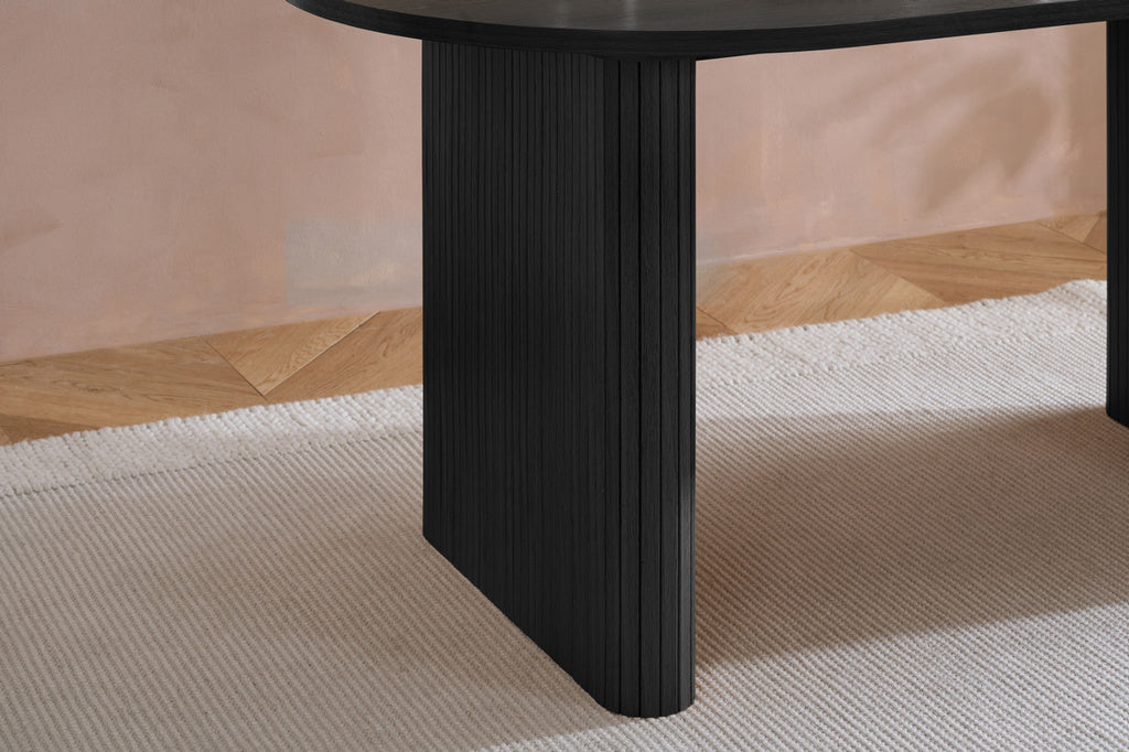 Axel Oval Fluted Dining Table With 4 Chairs