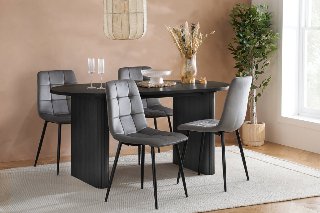 Axel Oval Fluted Dining Table