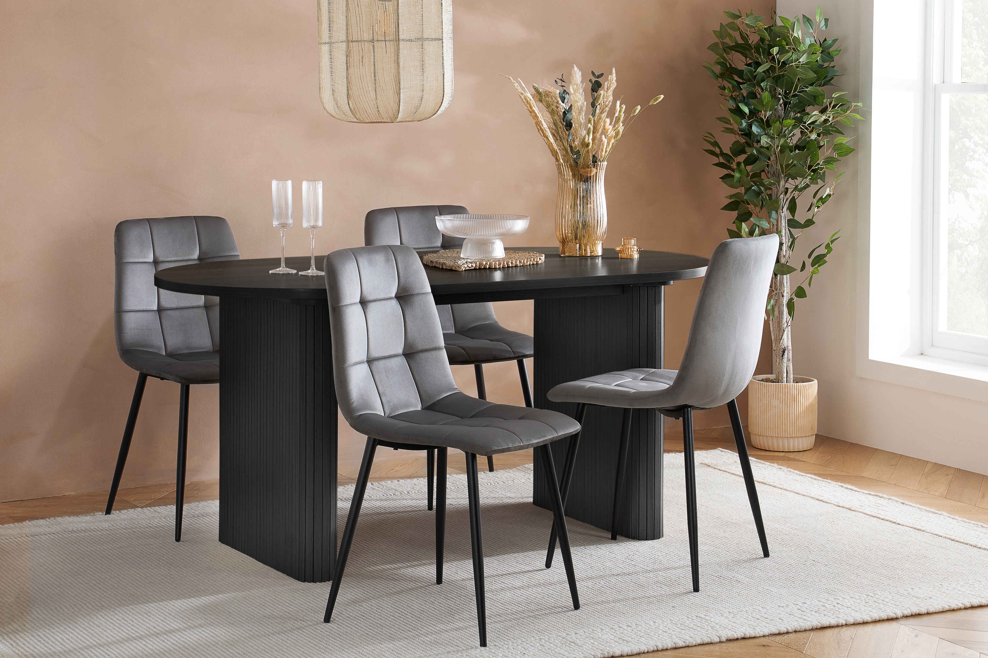 Axel Oval Fluted Dining Table