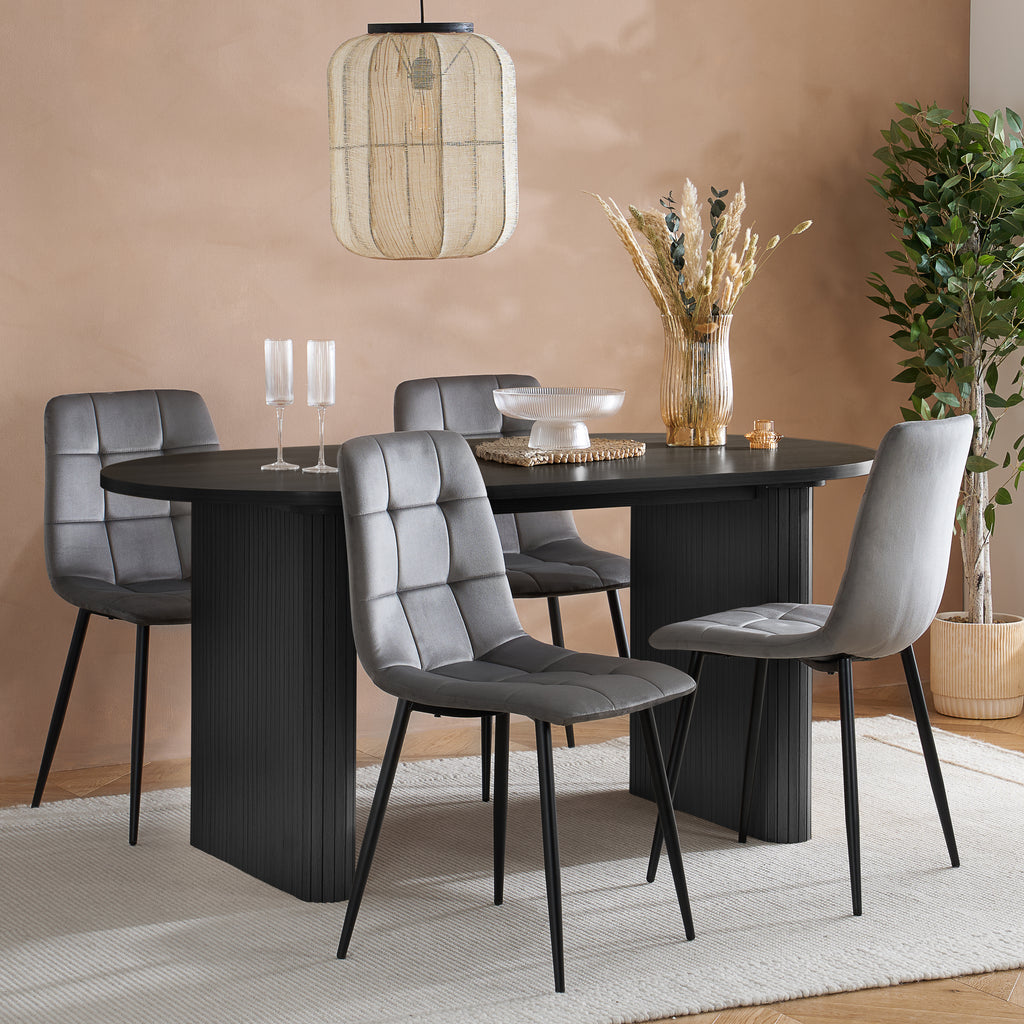 Axel Oval Fluted Dining Table
