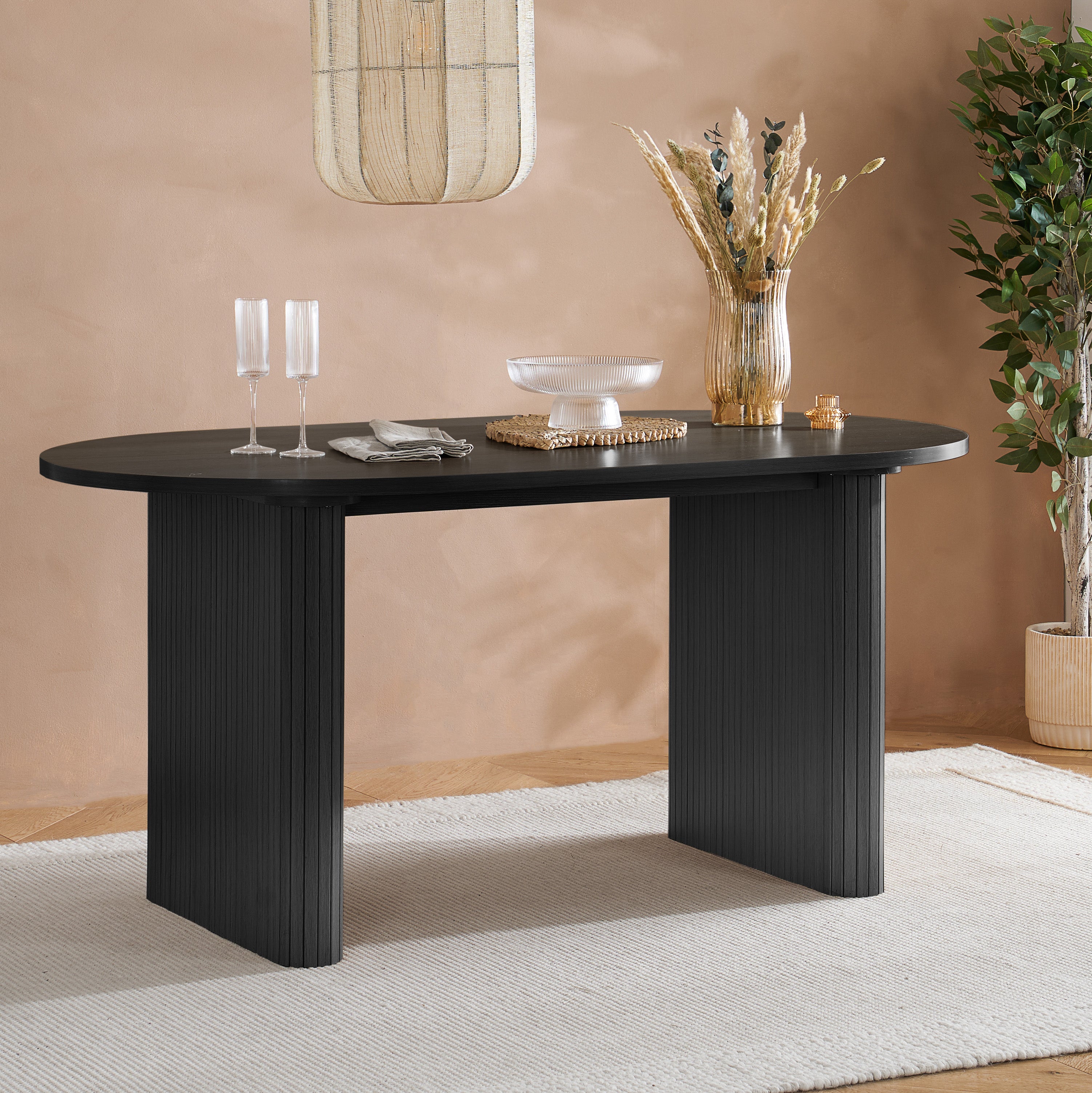 Axel Oval Fluted Dining Table