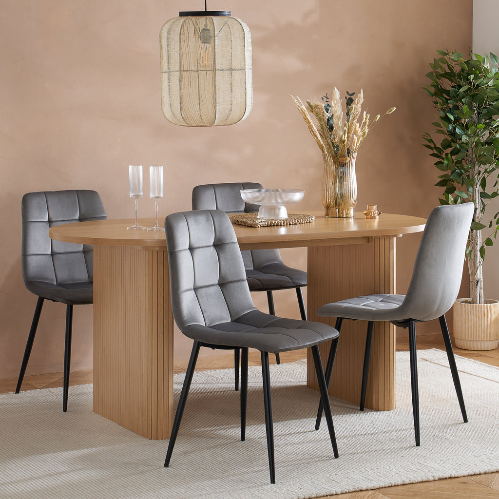 Axel Oval Fluted Dining Table