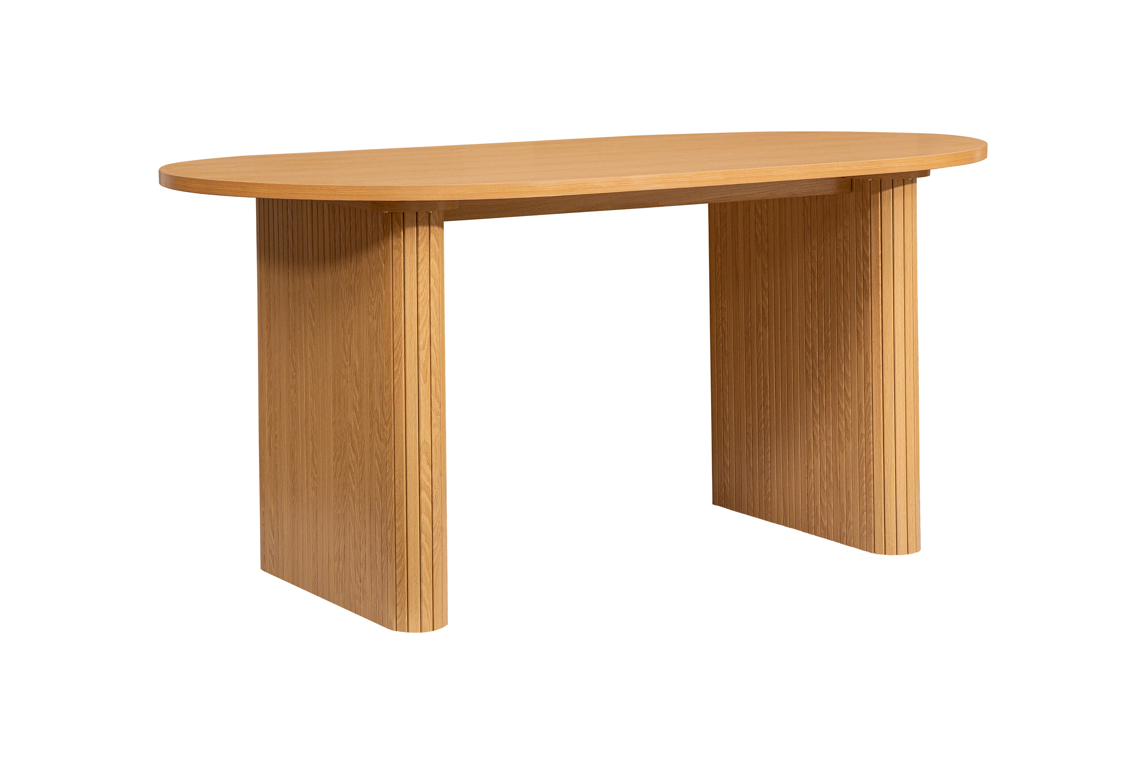 Axel Oval Fluted Dining Table With 2 Chairs And Bench