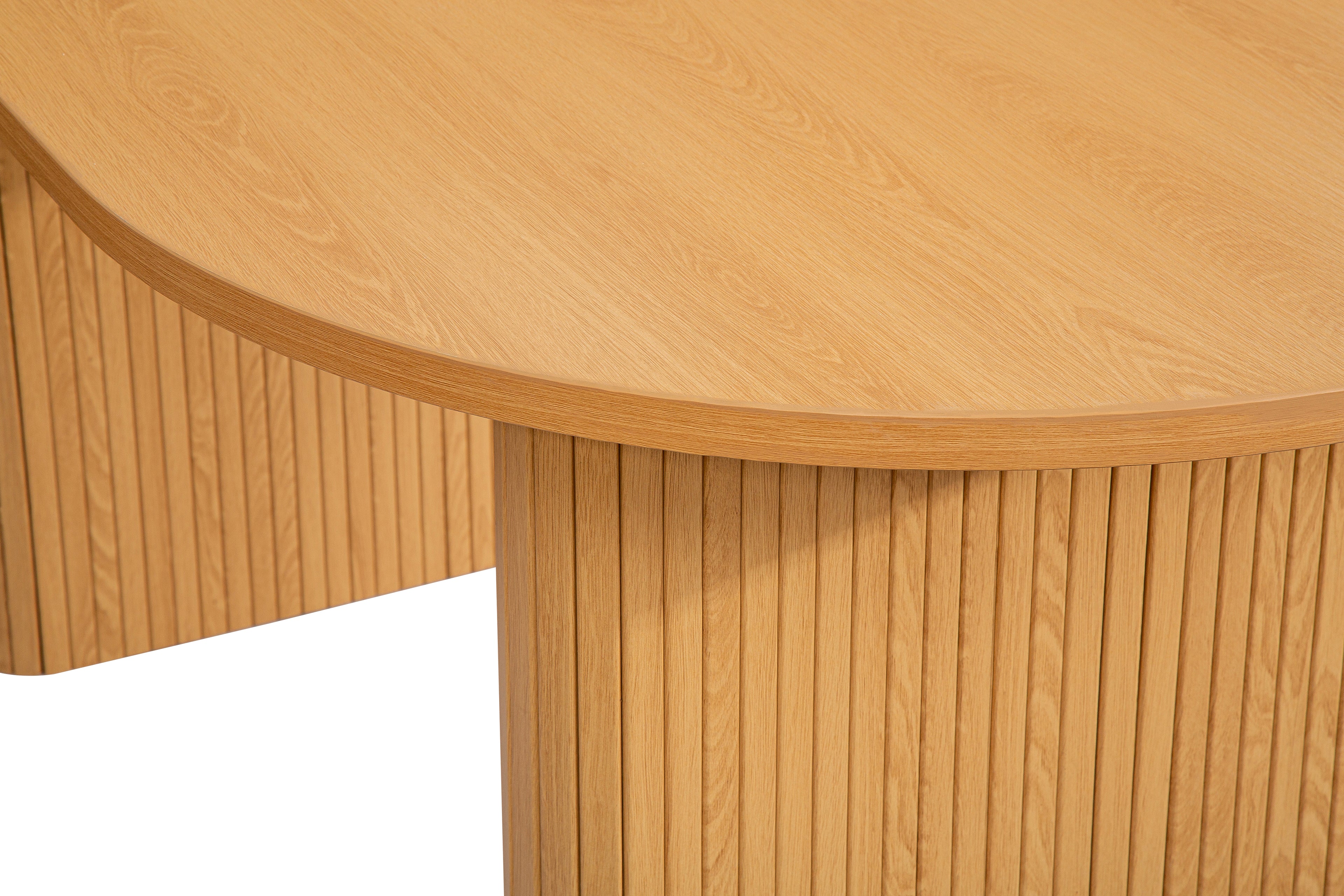 Axel Oval Fluted Dining Table With 2 Chairs And Bench